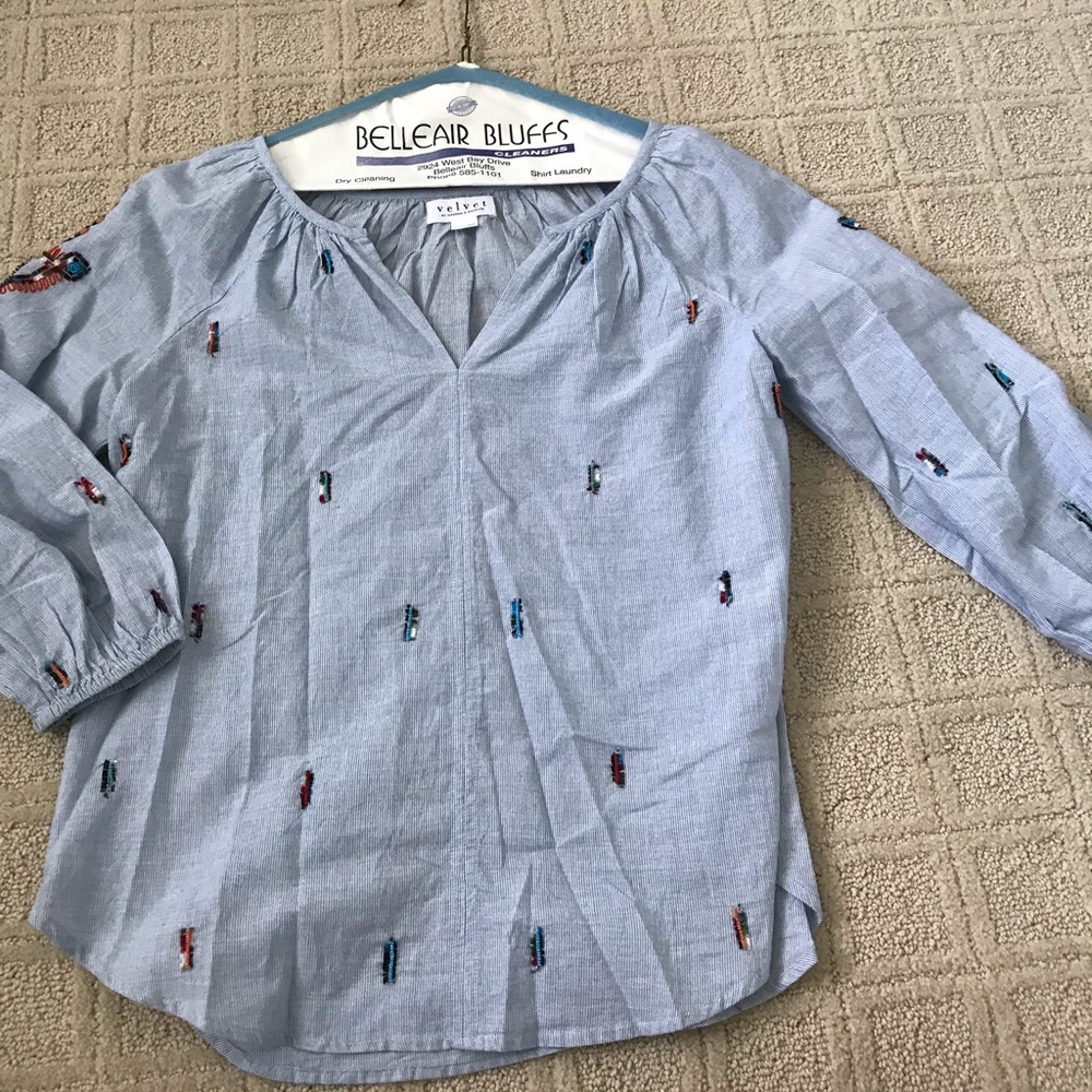 BLUE AND WHITE SHIRT